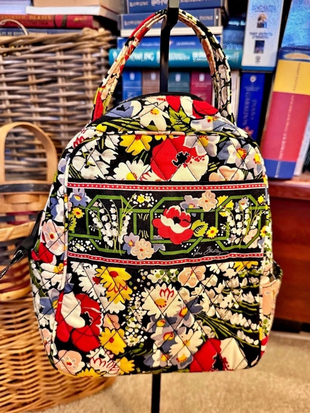 Vera Bradley Canterbury Backpack Floral Black & Red